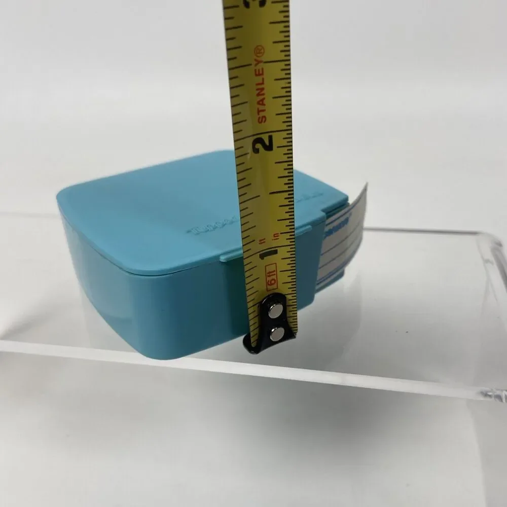 Tupperware Vintage Label Dispenser with Roll of Freezer Labels Blue Aqua